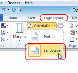 Change part of a document to landscape