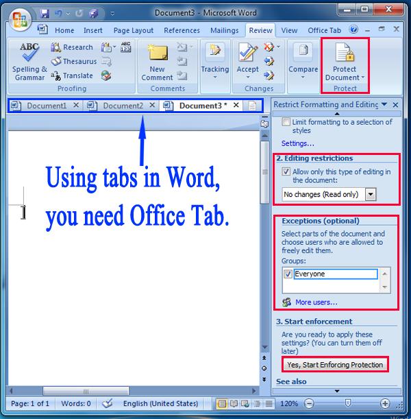 enable editing locked word document
