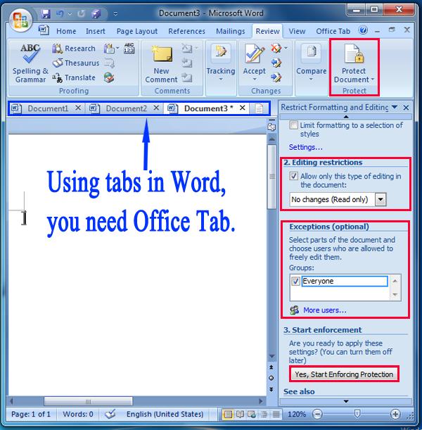 enable editing password protected word document